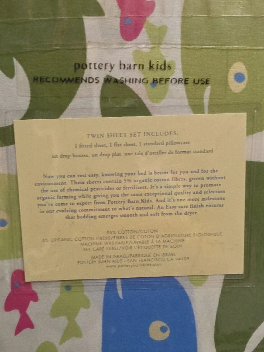 Pottery Barn Kids Whale Sheet Set TWIN, NWT